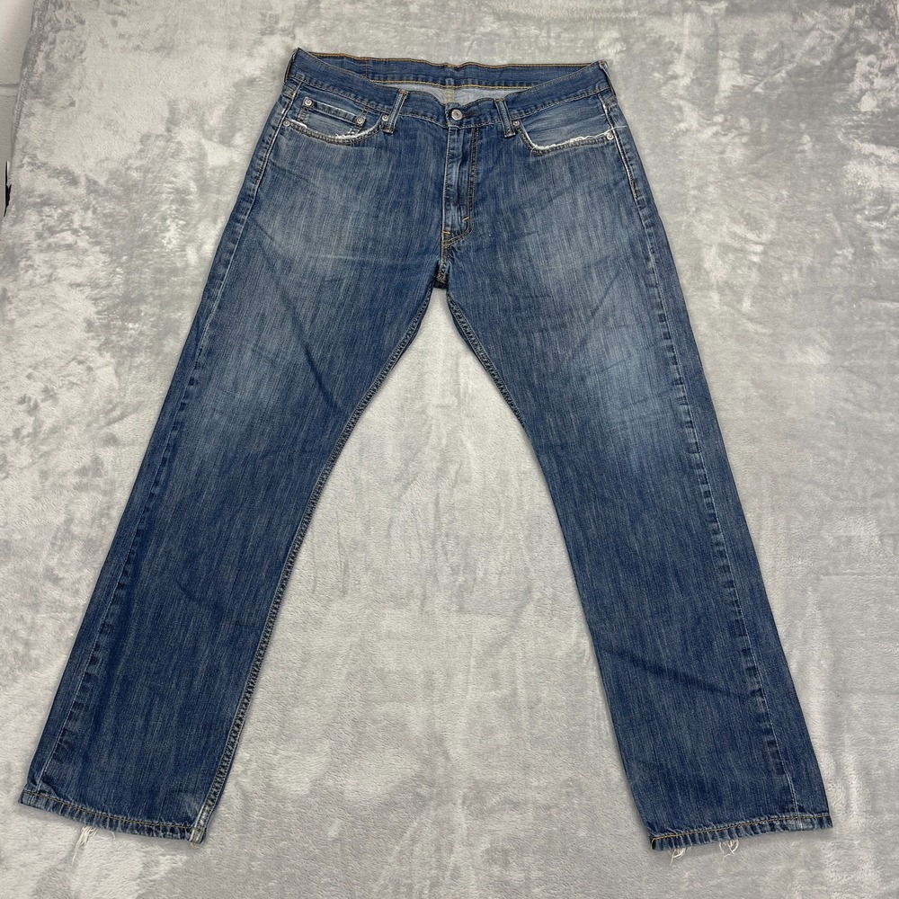 Levi's Jeans Mens 36x32 (36x29) Blue Denim 513 Faded Americana Slim Straight Leg